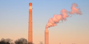 the Bull Run Steam Plant at sunset in Oak Ridge, TN, USA